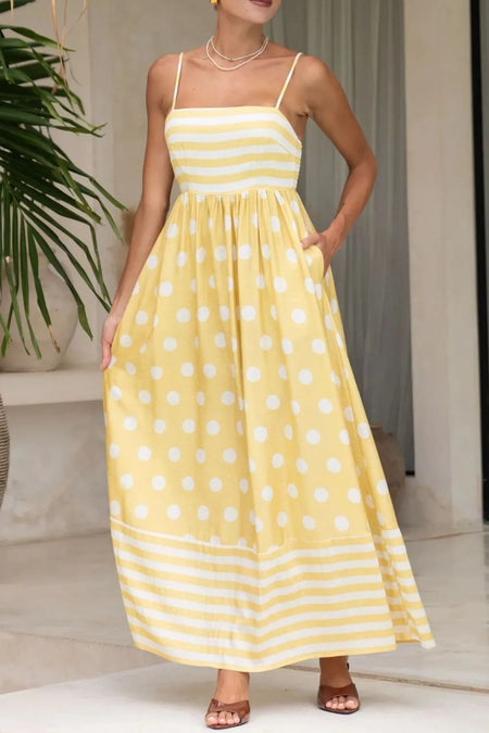 Polka Dot Square Neck Cami Dress - alternate view 3