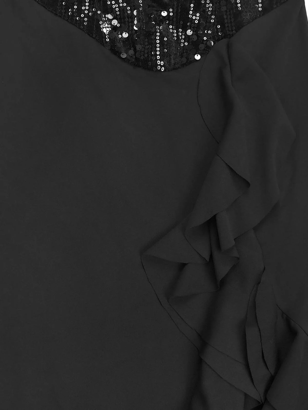 Sequin Ruffle Hem Sleeveless Maxi Dress - alternate view 10
