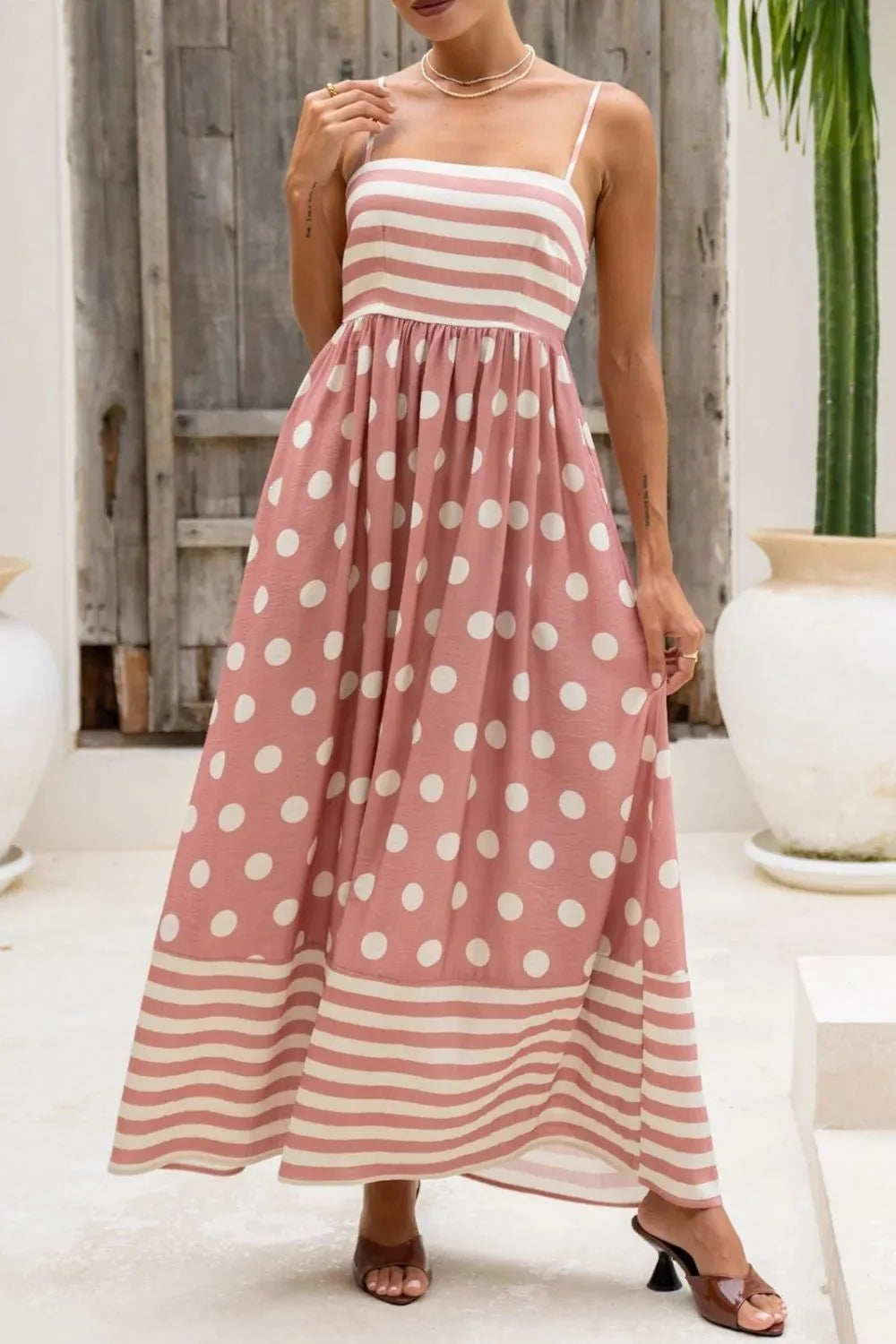 Polka Dot Square Neck Cami Dress - alternate view 8
