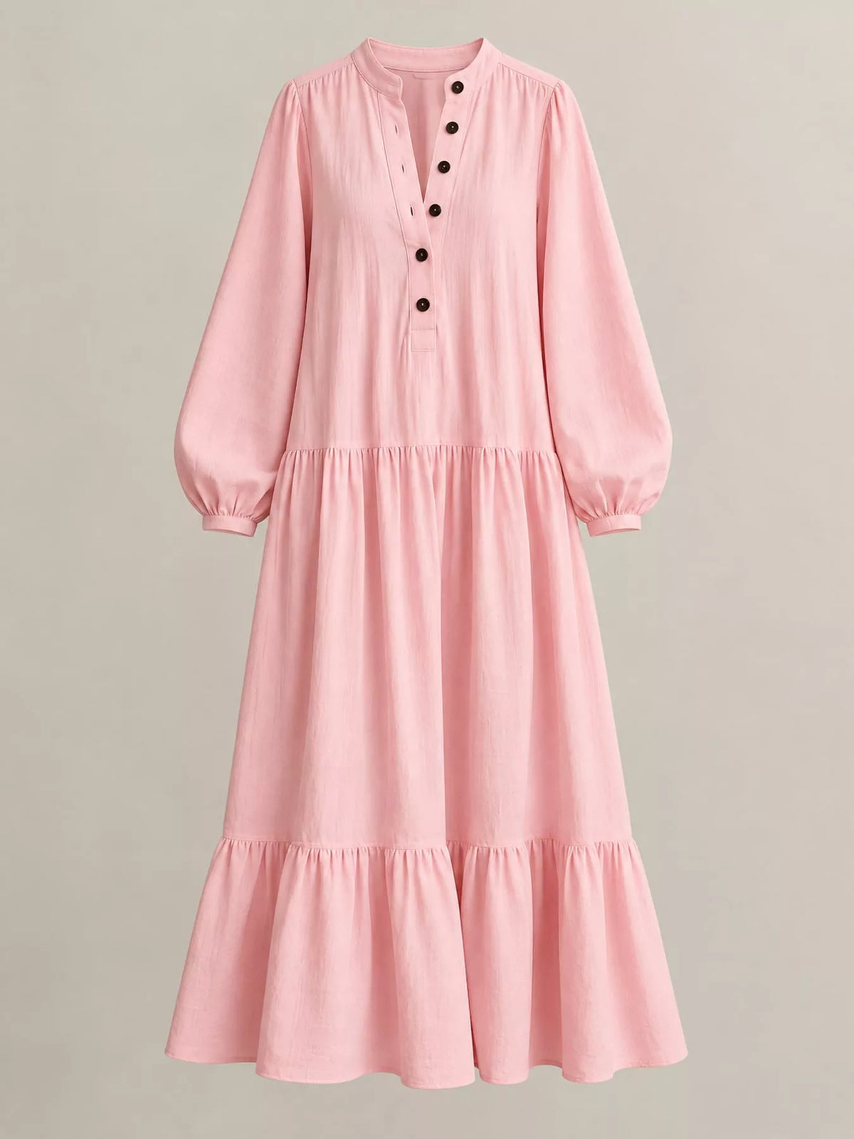 Button Front Tiered Maxi Dress - alternate view 9
