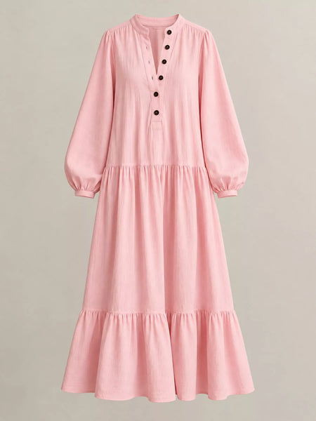 Button Front Tiered Maxi Dress - alternate view 9