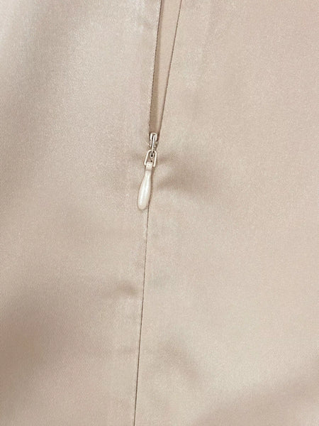 Long Sleeve Satin Ruched Midi Dress - alternate view 9