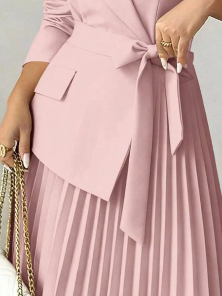 Blazer-Style Pleated Midi Dress - alternate view 3