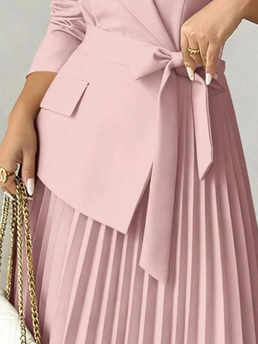 Blazer-Style Pleated Midi Dress - alternate view 3