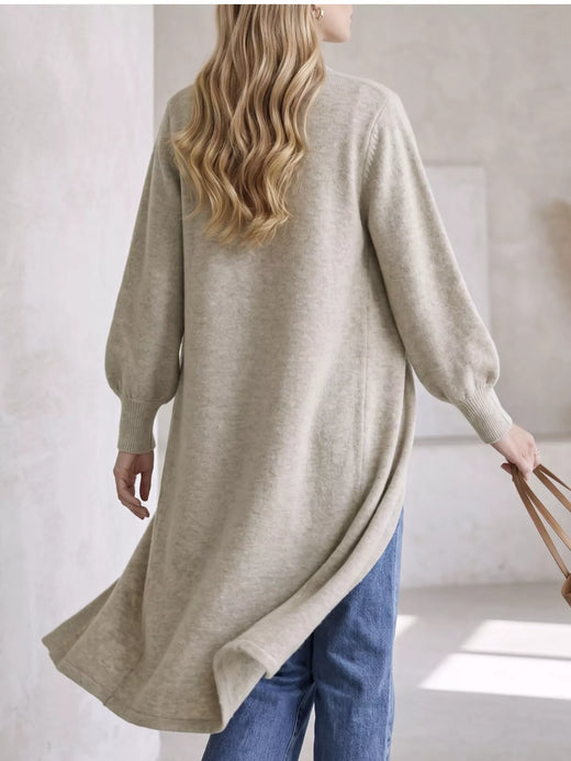 Button Front Long Sleeve Sweater Dress - alternate view 5