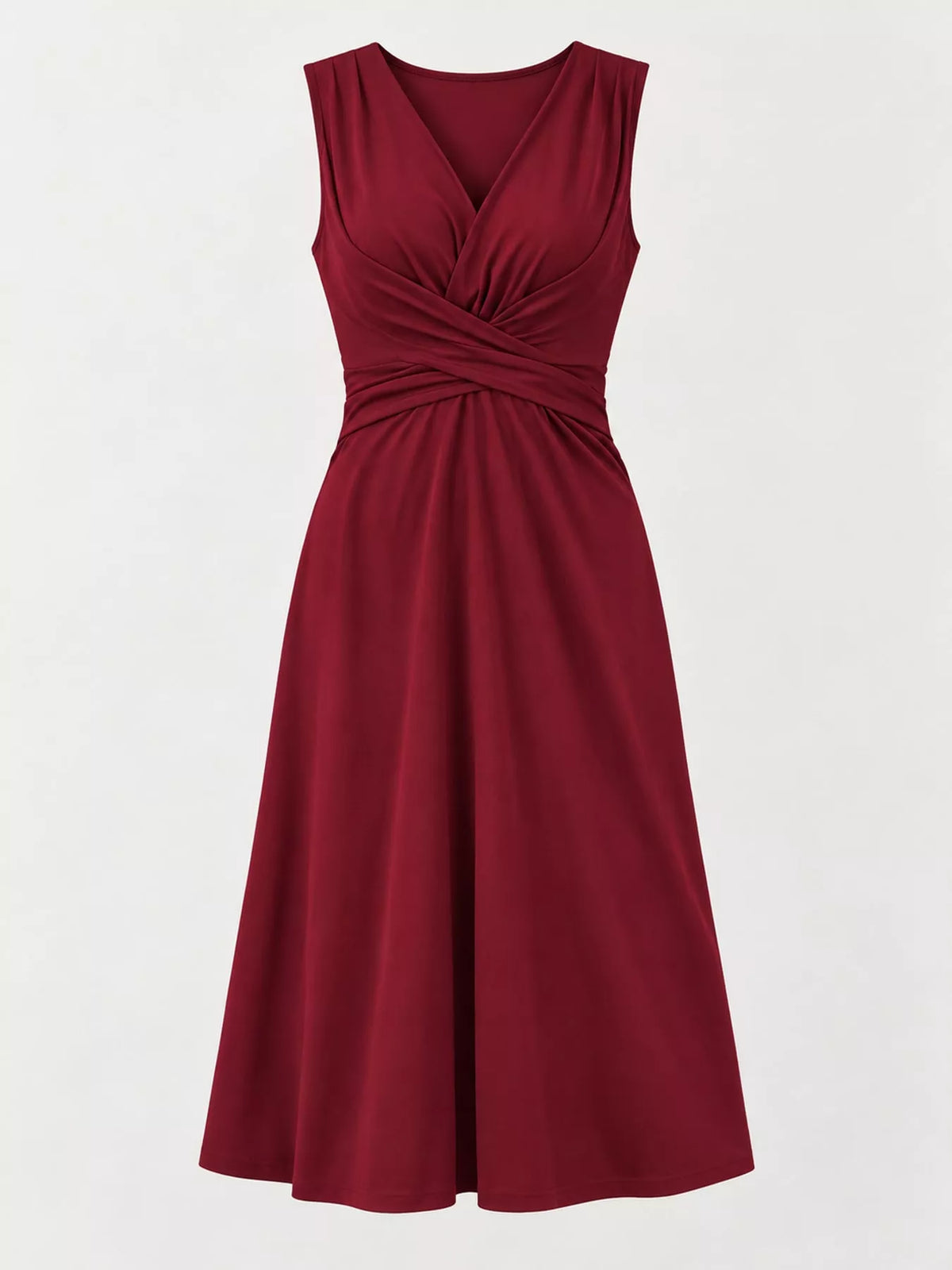 Full Size Ruched Front Midi Dress Plus Size - alternate view 50