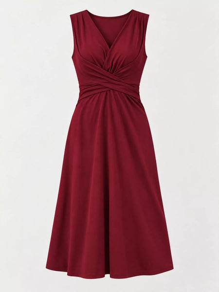 Full Size Ruched Front Midi Dress Plus Size - alternate view 50
