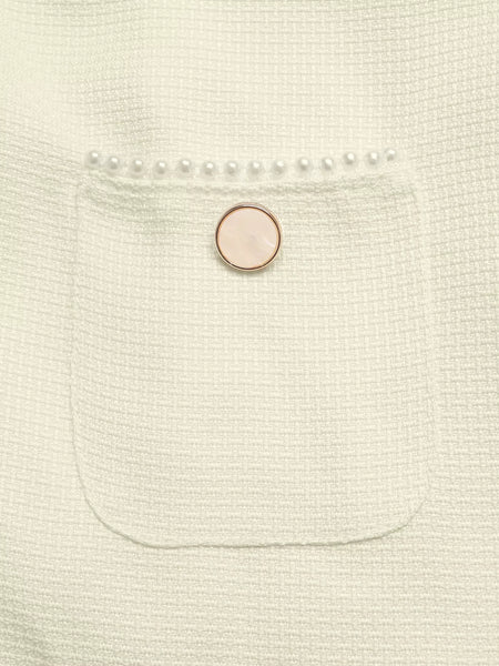 Peter Pan Collar Button-Front Tweed Mini Dress - alternate view 8