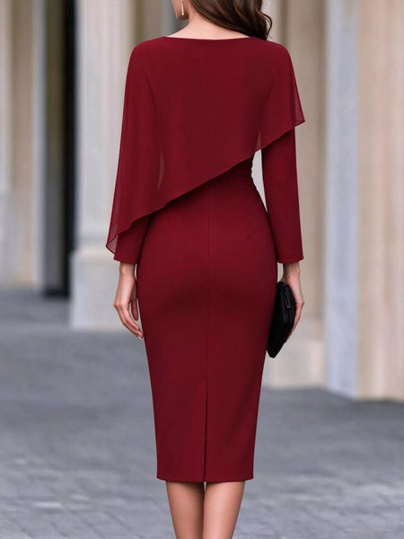 Cape-Style Bodycon Midi Dress - alternate view 5