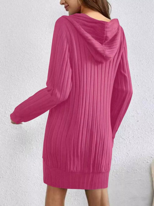 Ribbed Knit Hoodie Dress - alternate view 5