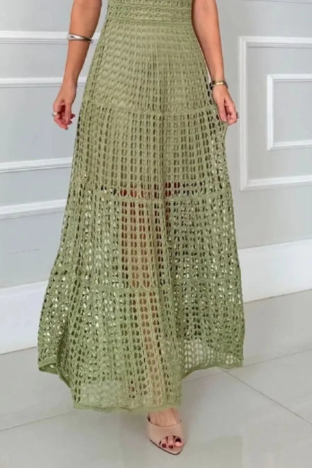 Hollowed-Out Sleeveless Maxi Dress - alternate view 2
