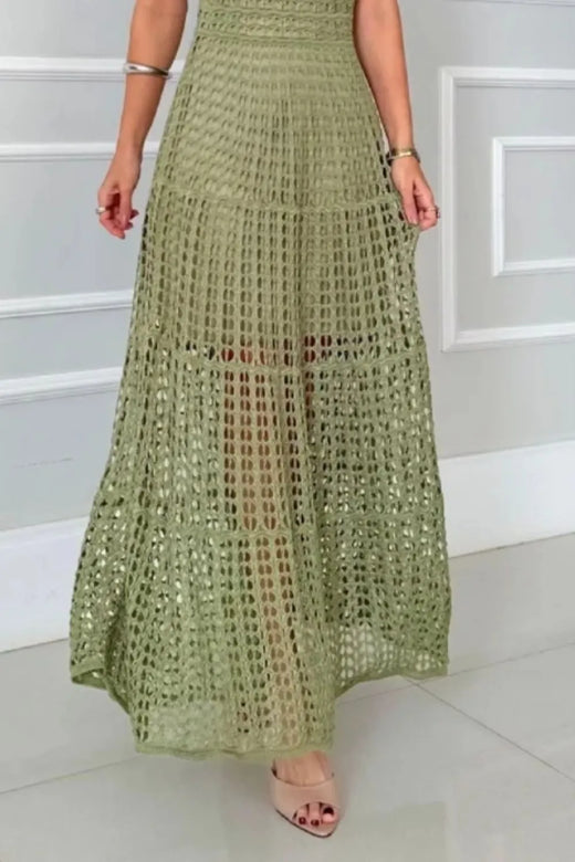 Hollowed-Out Sleeveless Maxi Dress - alternate view 2