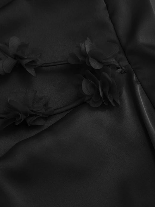 Cowl Neck Satin Maxi Dress - alternate view 4