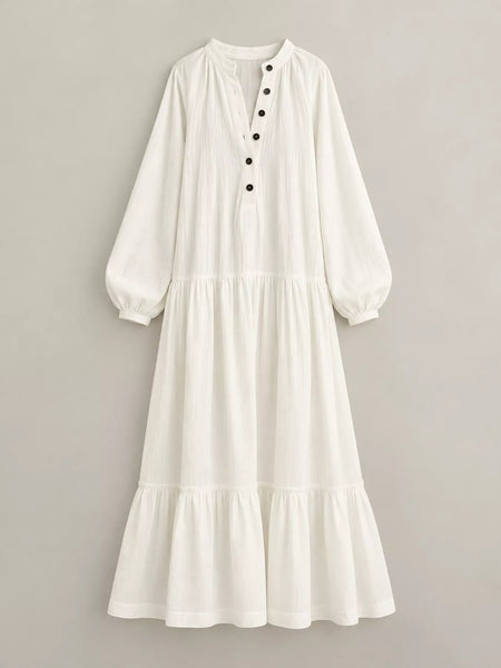 Button Front Tiered Maxi Dress - alternate view 4