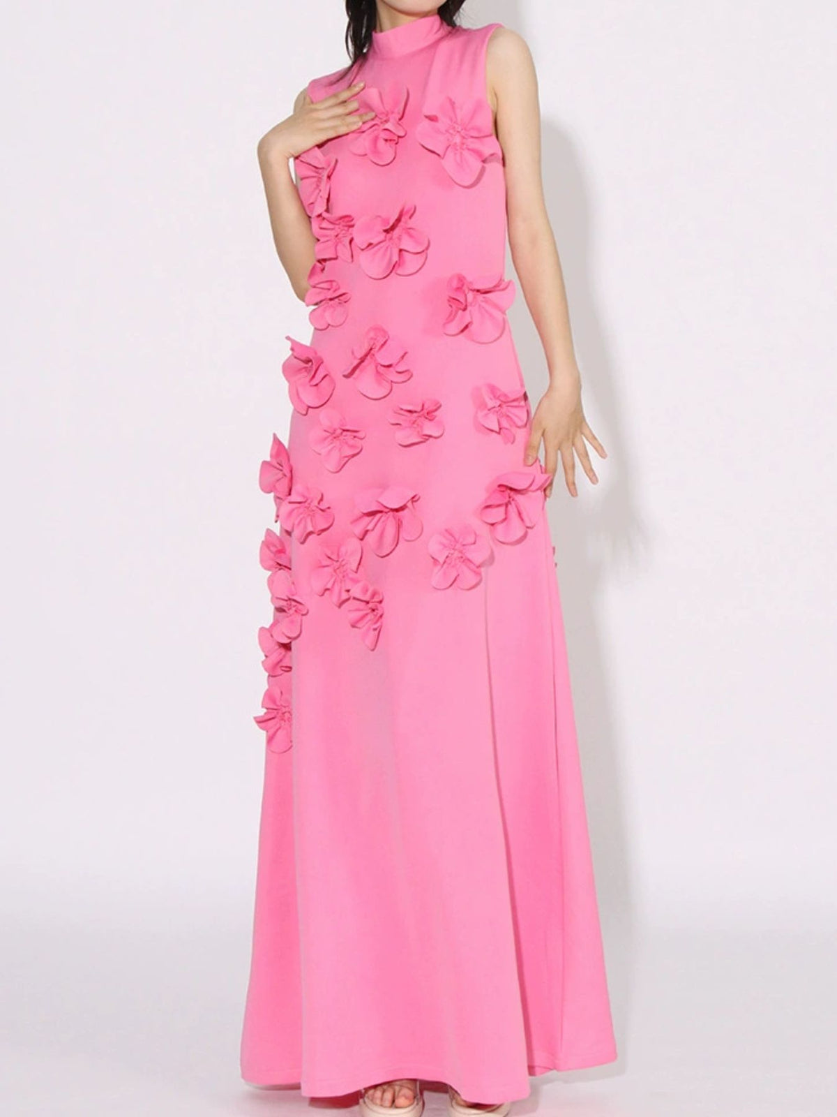 Floral Applique Sleeveless Maxi Dress - alternate view 2