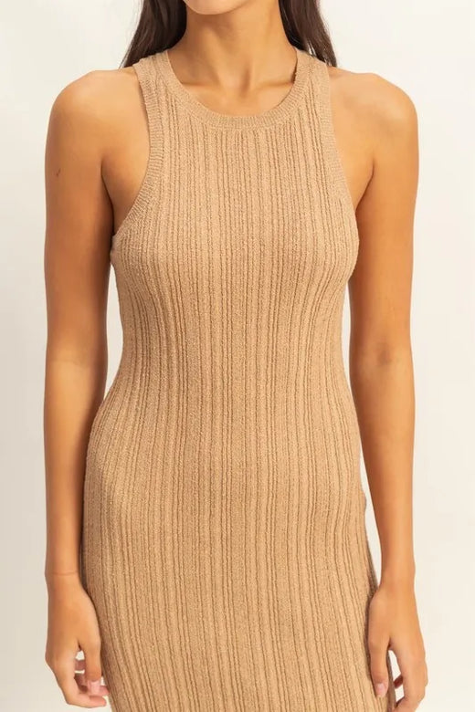 HYFVE Round Neck Bodycon Ribbed Knit Dress - alternate view 5