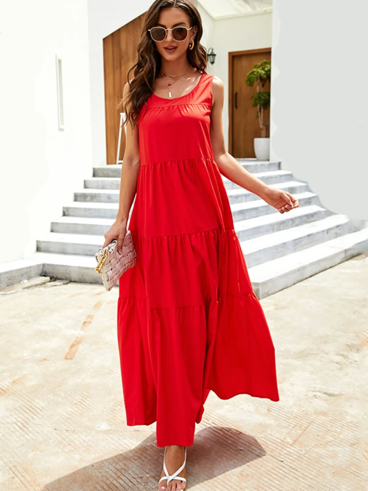 Sleeveless Tiered Maxi Tank Dress - alternate view 3