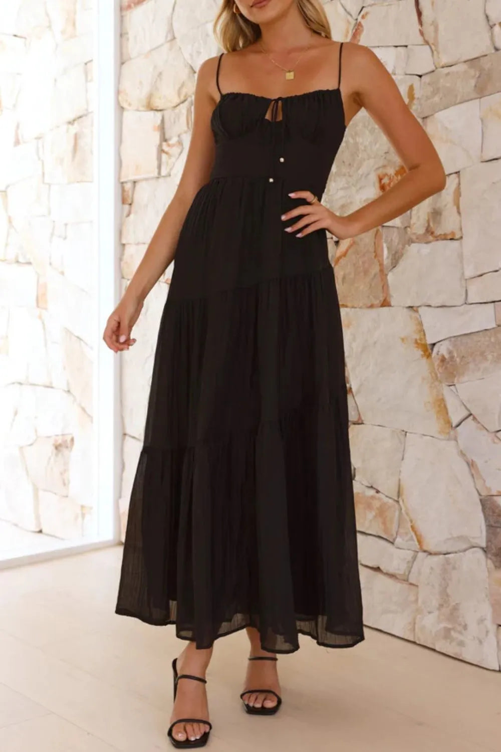 Ruched Smocked Back Cami Dress - alternate view 10