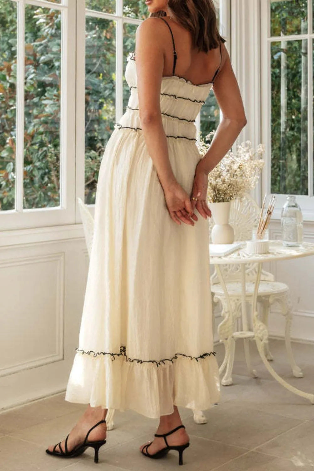 Frill Tied Front Midi Cami Dress - alternate view 2
