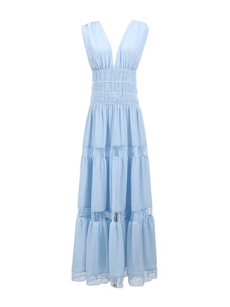 Tiered V-Neck Sleeveless Maxi Dress - alternate view 10
