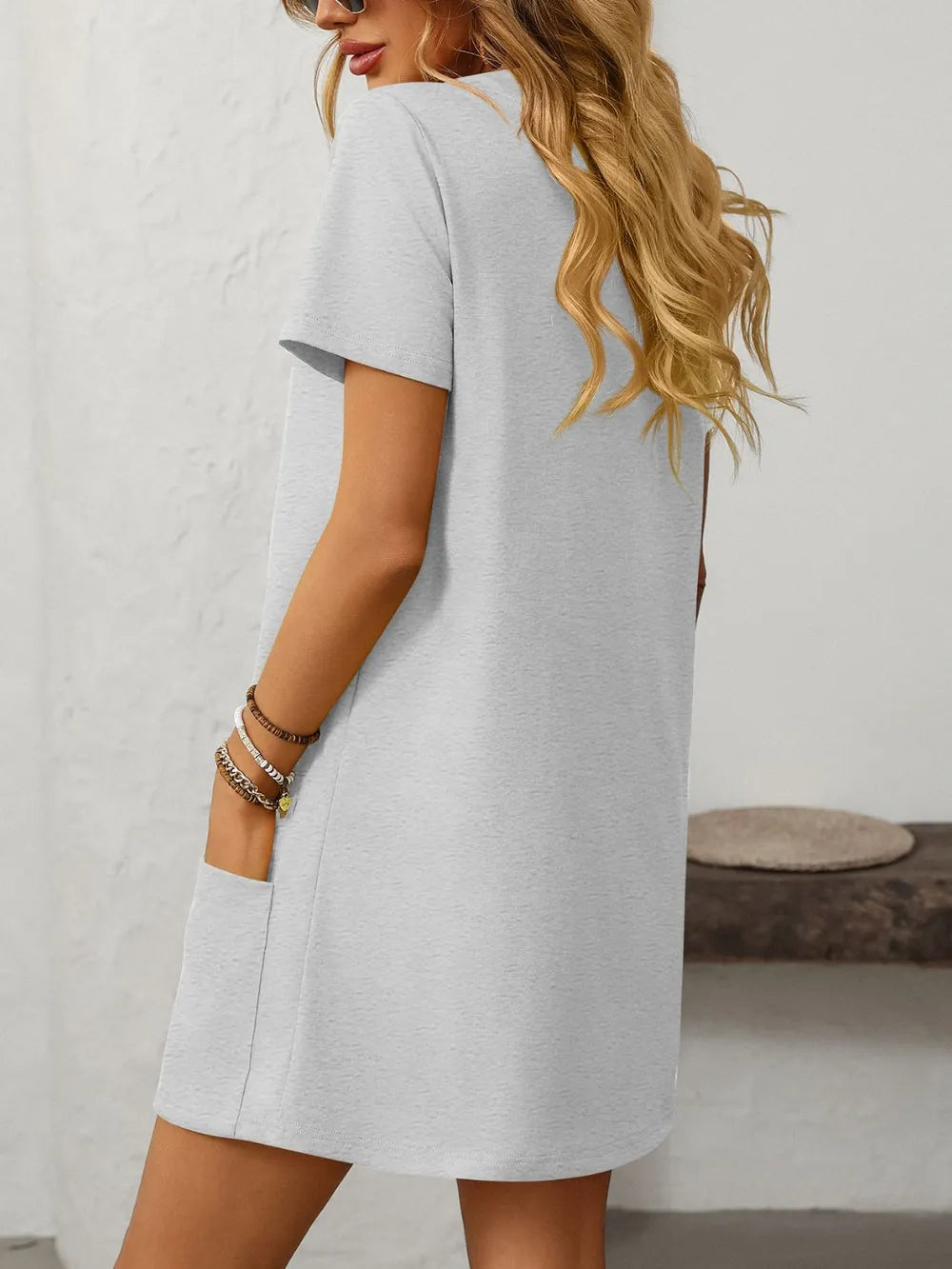 Mandy Square Neck Short Sleeve Mini Dress - alternate view 29