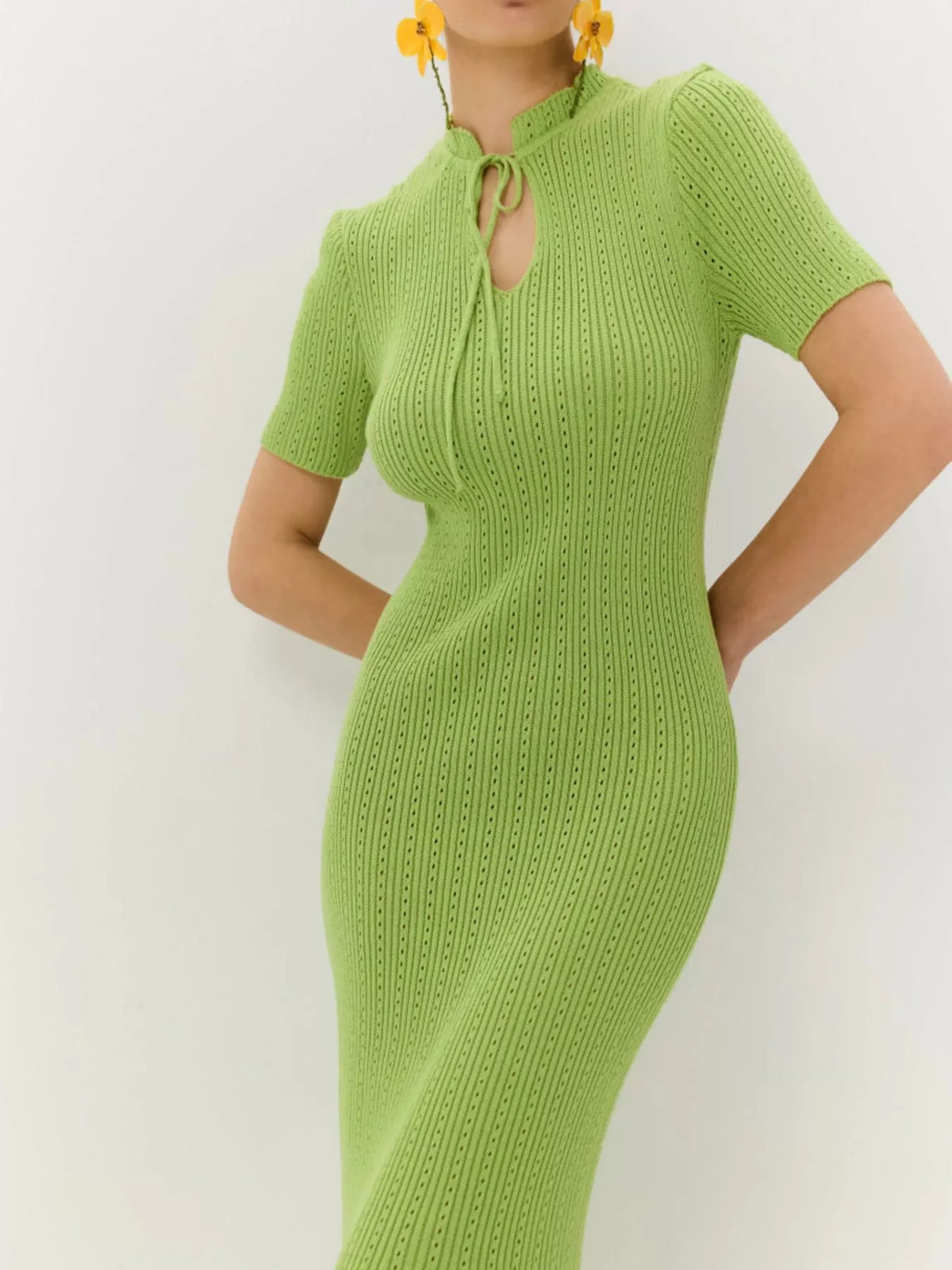 Short Sleeve Knitted Mermaid Dress - alternate view 5