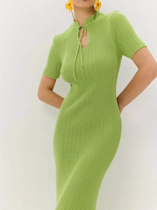 Short Sleeve Knitted Mermaid Dress - alternate view 5