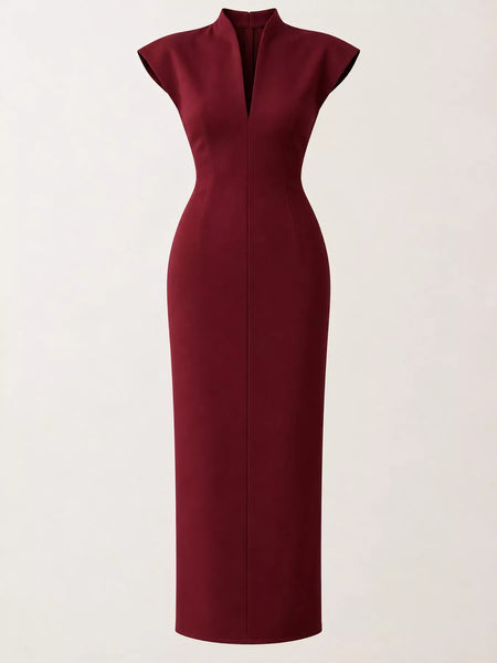 Slit Sleeveless Bodycon Midi Dress - alternate view 25