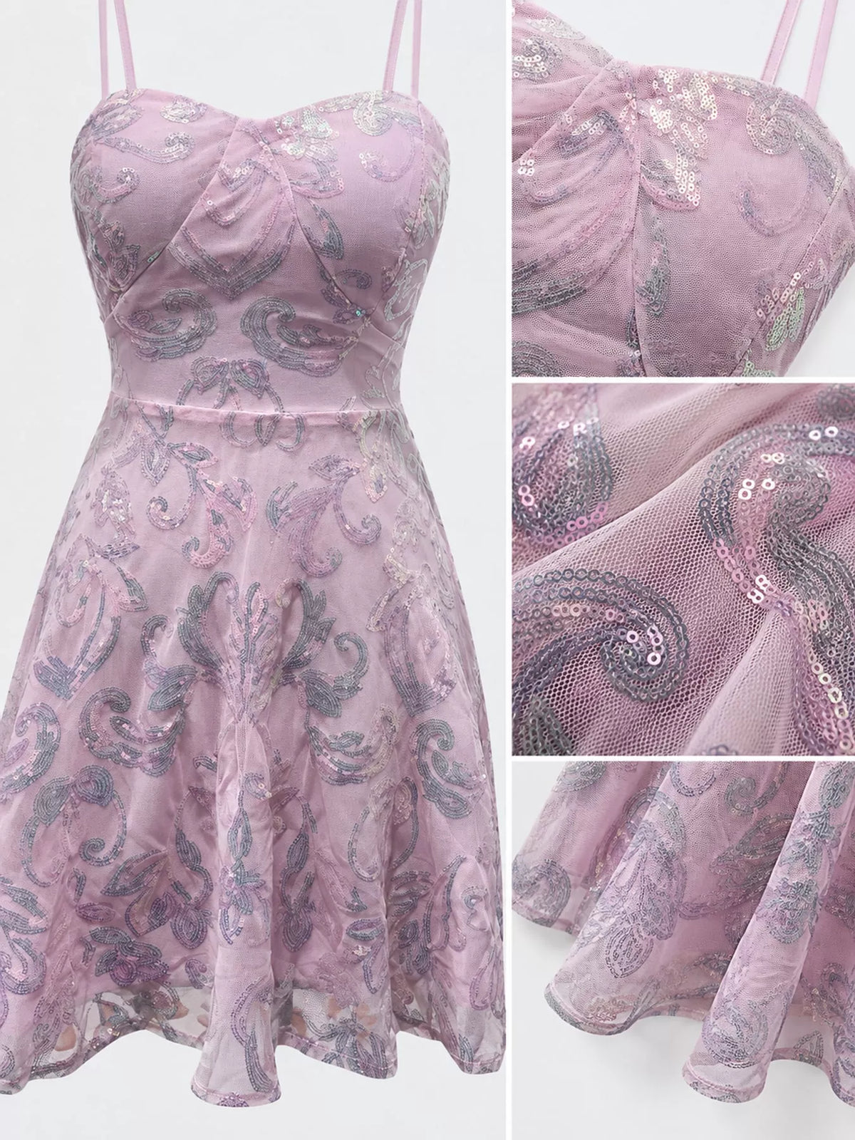 Sequin Embellished Mini Dress - alternate view 25