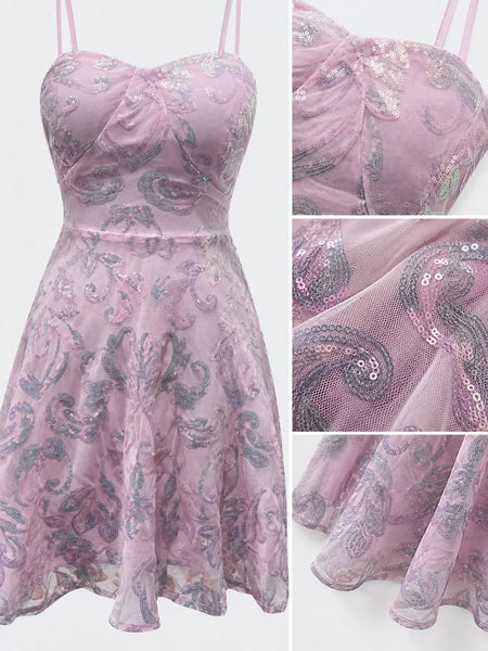 Sequin Embellished Mini Dress - alternate view 25