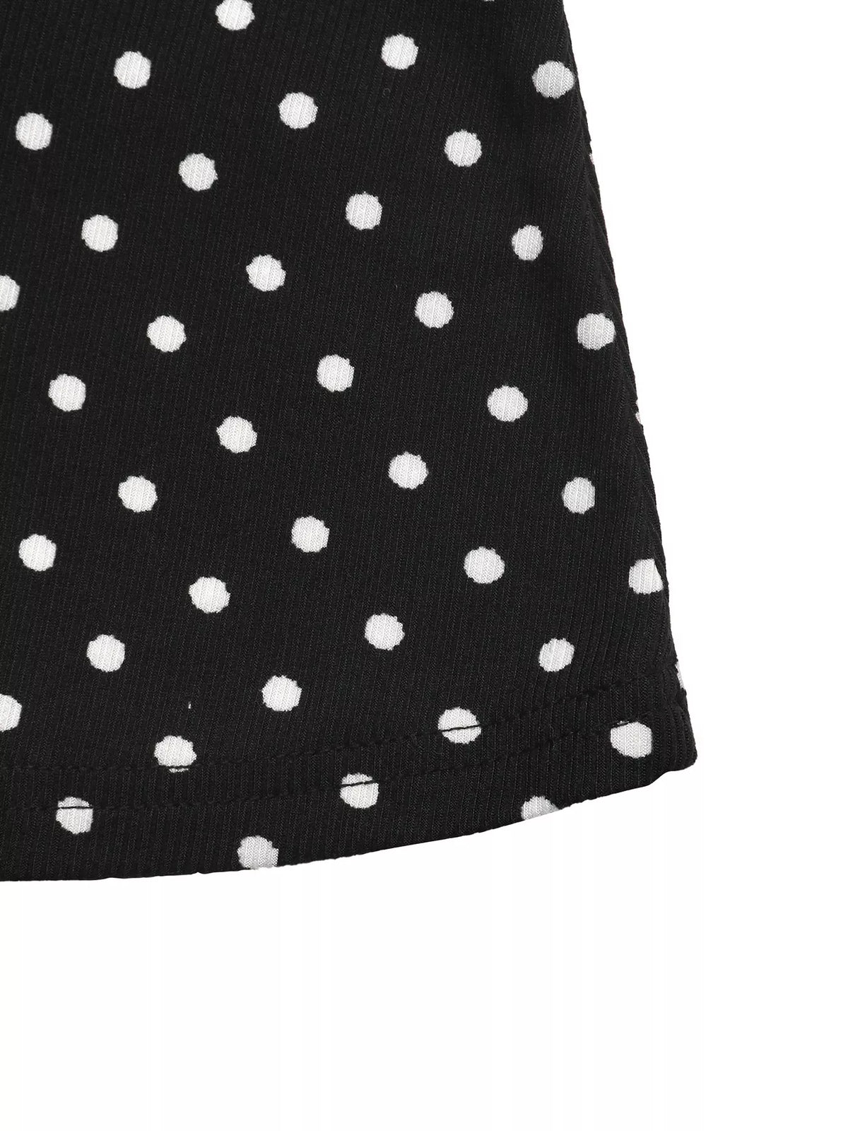 Polka Dot Long Sleeve Ruffle Hem Mini Dress - alternate view 9