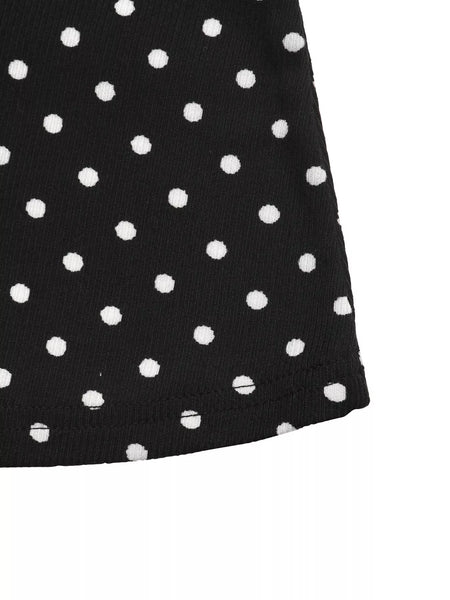 Polka Dot Long Sleeve Ruffle Hem Mini Dress - alternate view 9