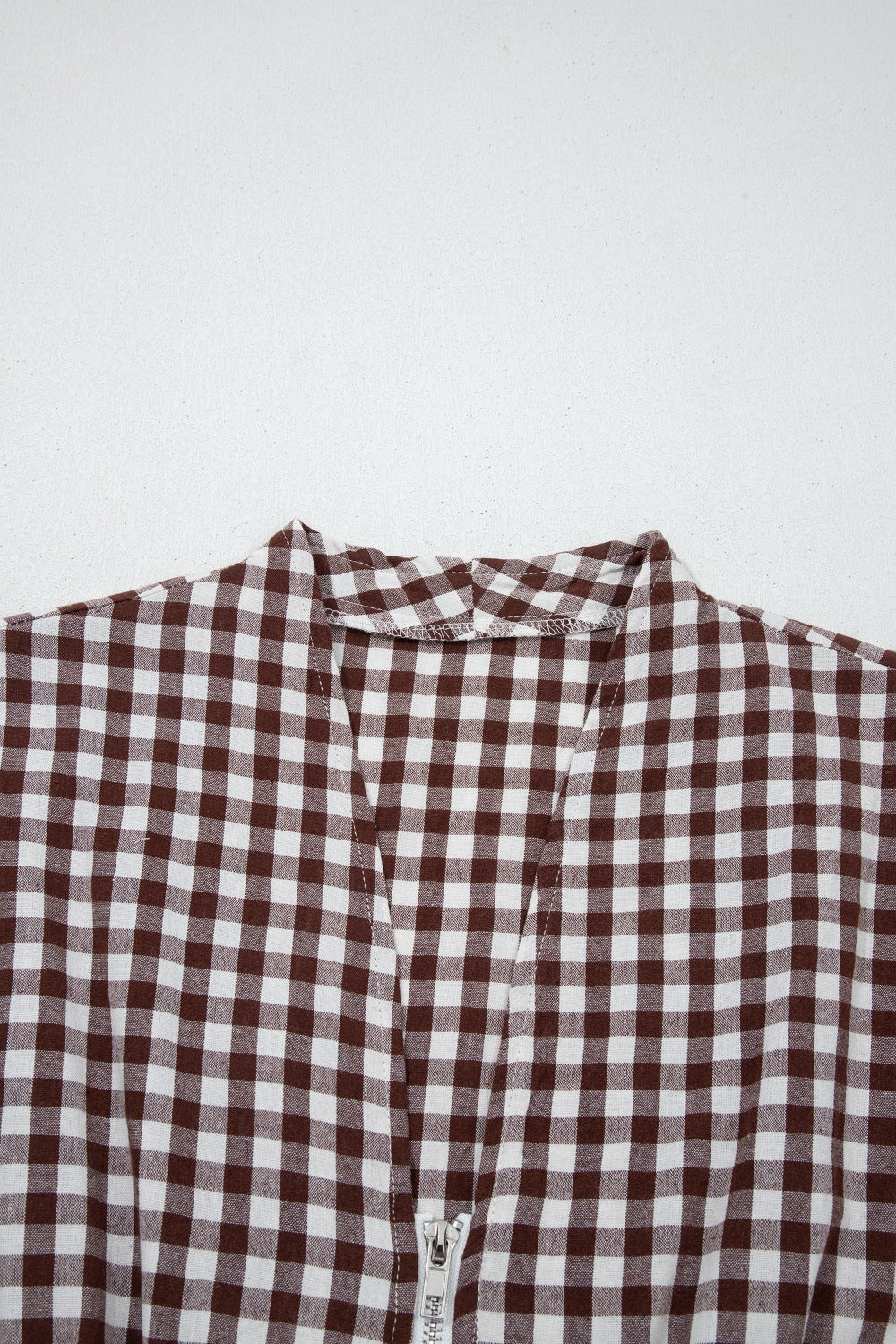 Gingham Zip-Front Midi Dress - alternate view 10