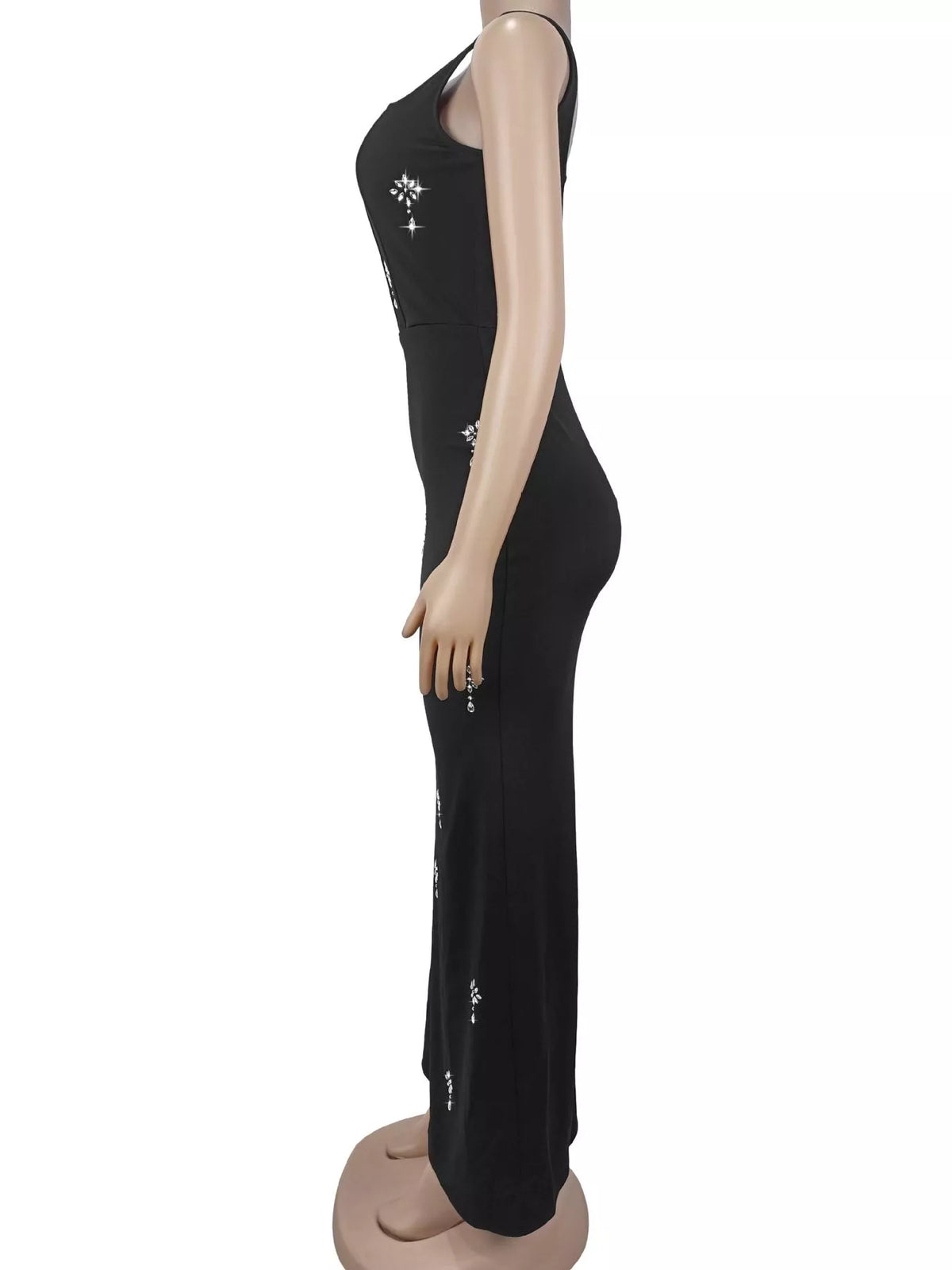Rhinestone Embellished Bodycon Maxi Dress - alternate view 5