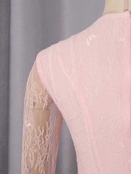 Lace Flare Sleeve Mini Dress - alternate view 9