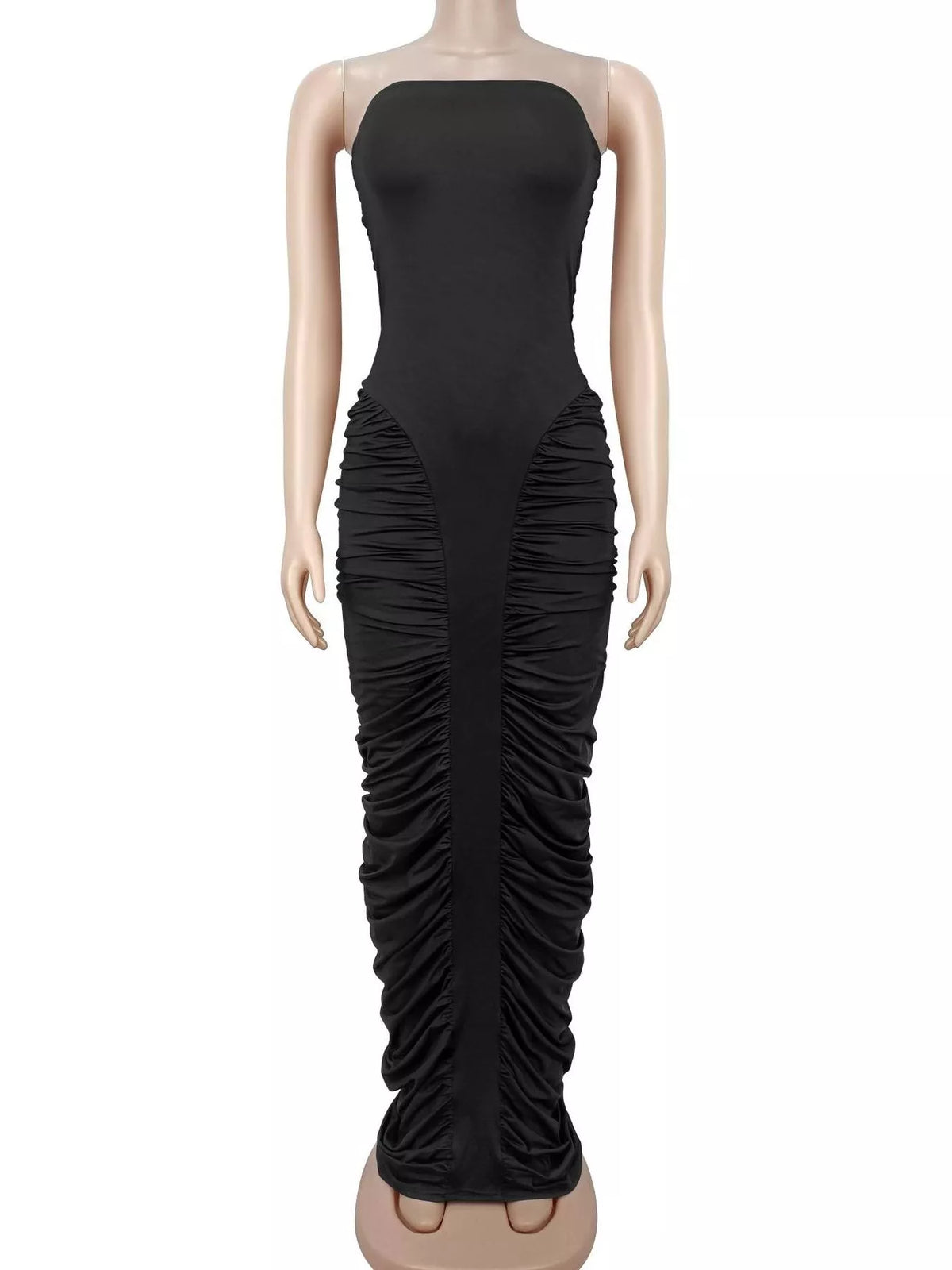 Strapless Ruched Bodycon Maxi Dress - alternate view 3