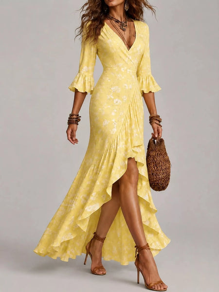 High-Low Ruffled Maxi Dress - alternate view 7