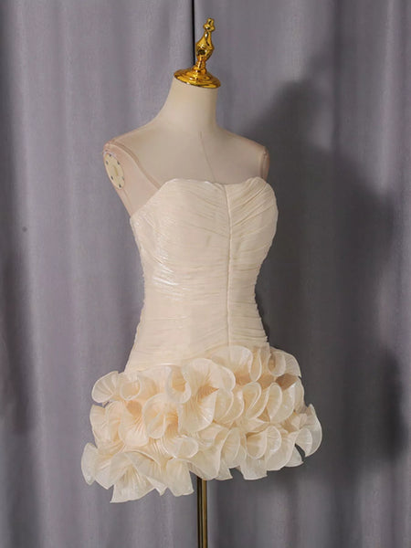Strapless Ruffle Ruched Mini Dress - alternate view 4
