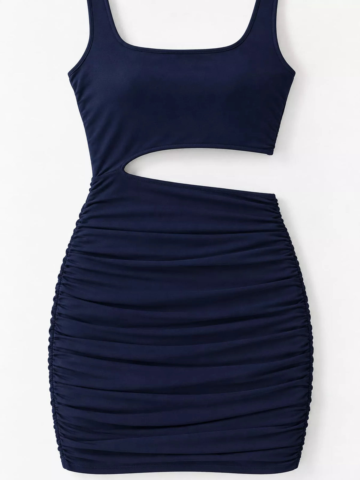 One-Shoulder Cutout Ruched Bodycon Mini Dress - alternate view 52