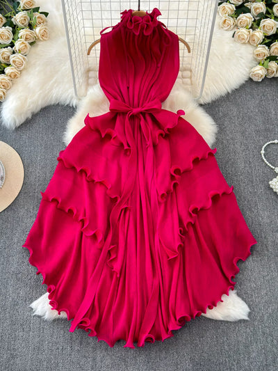Ruffled Tiered Sleeveless Midi Dress - alternate view 9