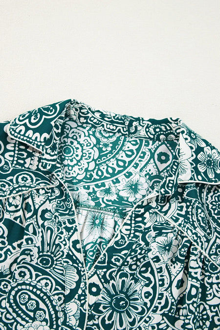 Plus Size Ruffled Printed Flounce Sleeve Dress - alternate view 4