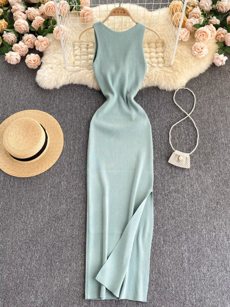 Knot Back Sleeveless Knit Bodycon Midi Dres - alternate view 18