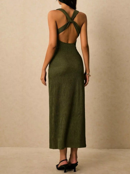 Sleeveless Ribbed Knit Midi Dress - alternate view 27