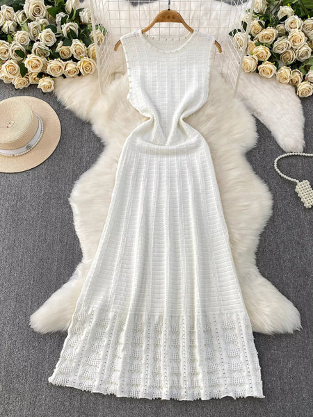 Textured Knit Sleeveless Midi Dress - alternate view 17