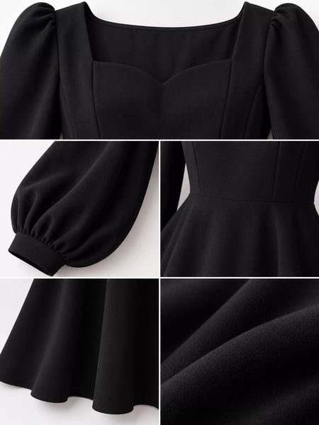 Full Size Long Sleeve A-Line Midi Dress Plus Size - alternate view 10