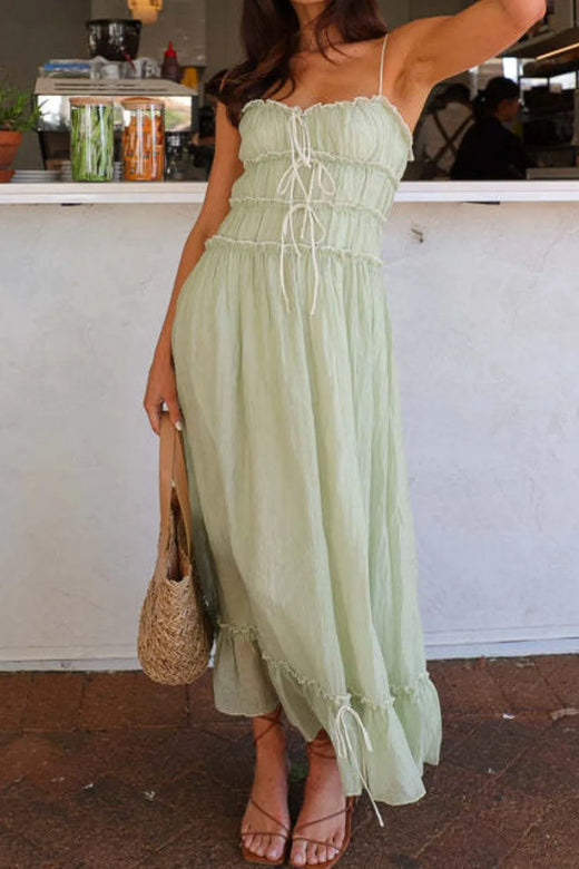 Ruffled Hem Frill Midi Cami Dress - alternate view 6