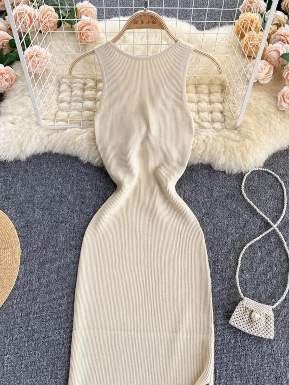 Knot Back Sleeveless Knit Bodycon Midi Dres - alternate view 13