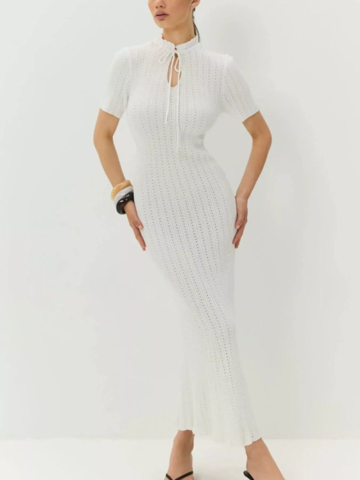 Short Sleeve Knitted Mermaid Dress - alternate view 19