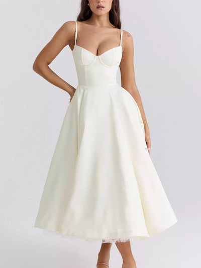 Sweetheart Neck A-Line Midi Dress - alternate view 19