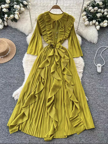 Ruffled A-Line Midi Dress - alternate view 5